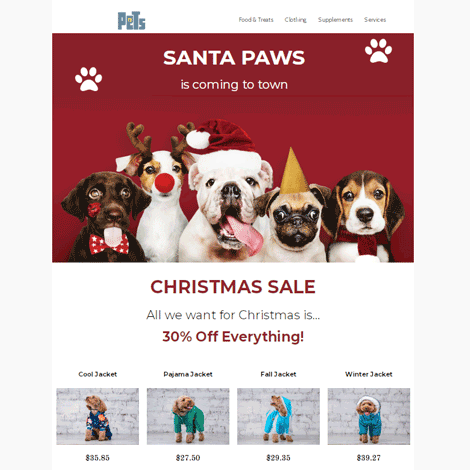 Christmas Holiday Animal Pet Store Sale